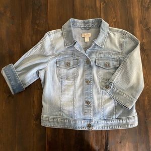 LOFT EUC Light wash Cropped Denim Jacket